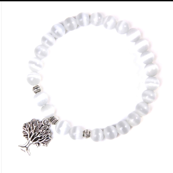 Jewelry - 17 mm Cats Eye Stone Tree of Life Bracelet